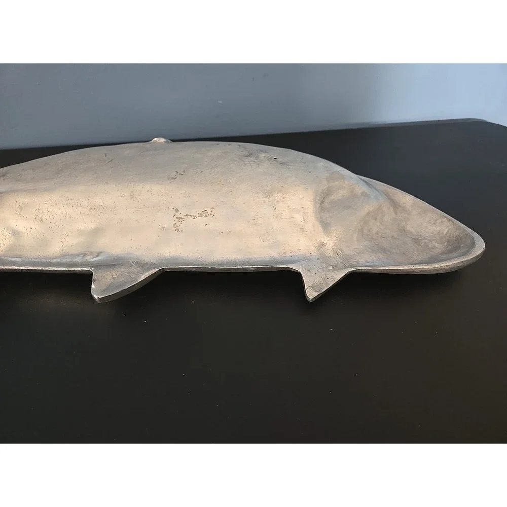 Vtg Trout Fish Large Aluminum Platter Tray Bruce Cox ?